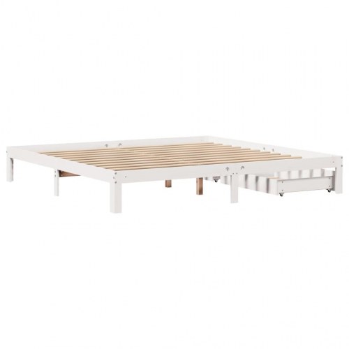 Sengeramme med 2 skuffer 180 x 200 cm - hvid