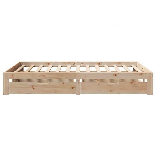 Sengeramme med skuffer 140x200 cm - massivt fyrretræ