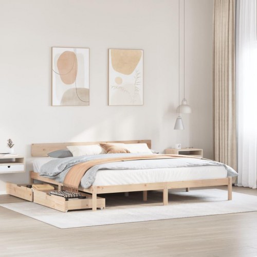 Sengeramme uden madras 180x200 cm massivt fyrretræ