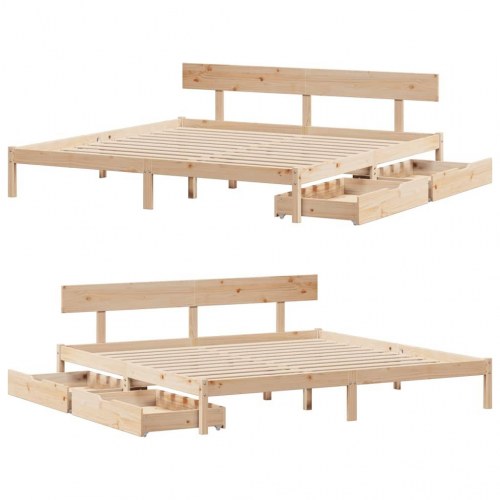Sengeramme uden madras 180x200 cm massivt fyrretræ