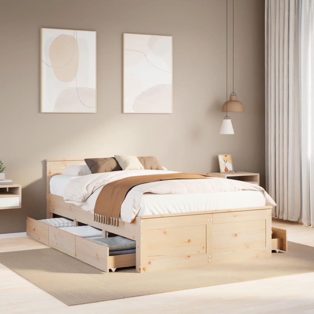 Sengeramme Sengegavl 120x190 Uden Madras Massivt Fyrretræ