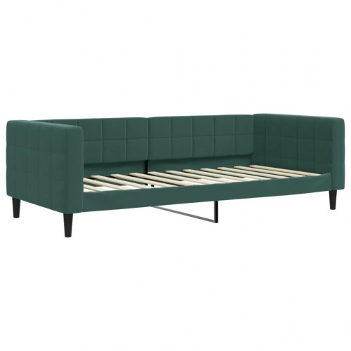 Daybed 90×200 cm i velour - mørkegrøn sovesofa