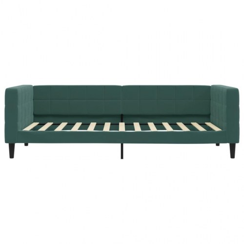 Daybed 90×200 cm i velour - mørkegrøn sovesofa