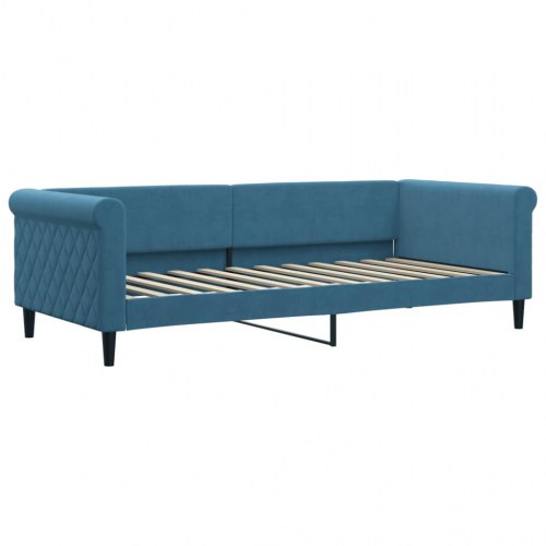 Daybed i velour 90 x 200 cm - blå