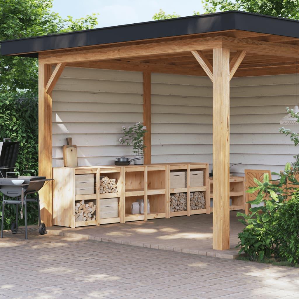 Udendørs Køkkenskabe Massivt Fyrretræ - Fyrretræ naturlig