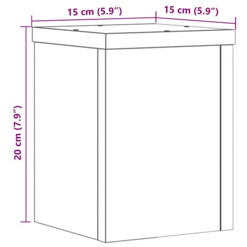 Plantestativer 2 stk. 15 x 15 x 20 cm - grå sonoma-eg