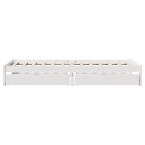 Sengeramme 90 x 190 cm med 2 skuffer - hvid