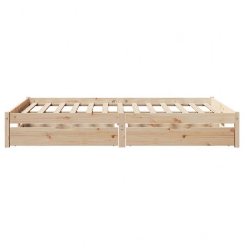 Sengeramme med skuffer 140x190 cm - massivt fyrretræ, lamelbund