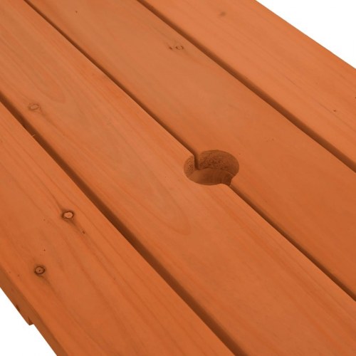 Picnicbord til 4 børn m. parasolhul massivt grantræ