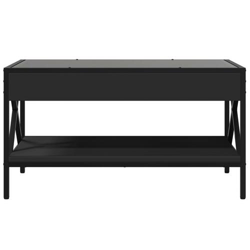 Sofabord med Infinity LED-lys 70x50x38 cm sort