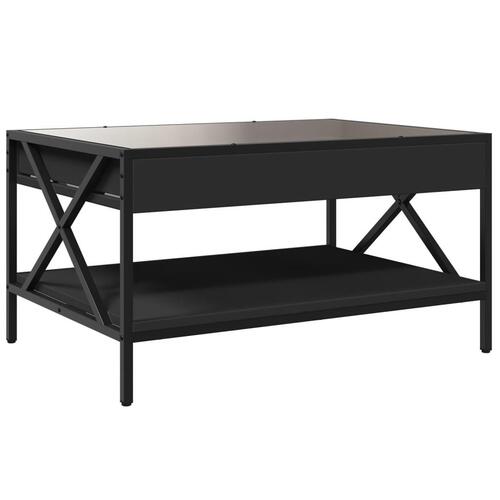 Sofabord med Infinity LED-lys 70x50x38 cm sort