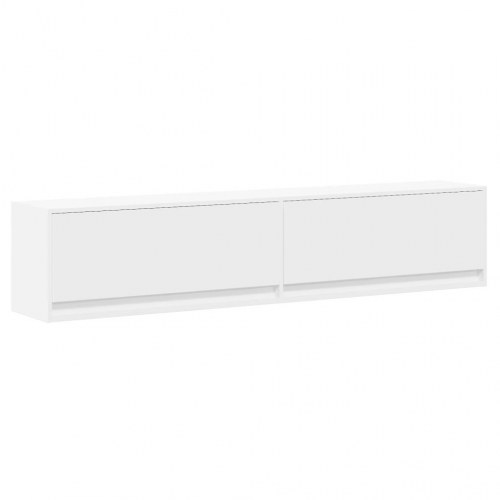 Væghængt tv-bord med LED 180x31x38 cm hvid