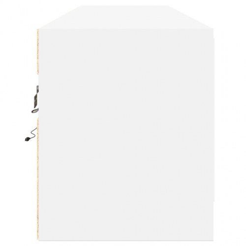 Væghængt tv-bord med LED 180x31x38 cm hvid