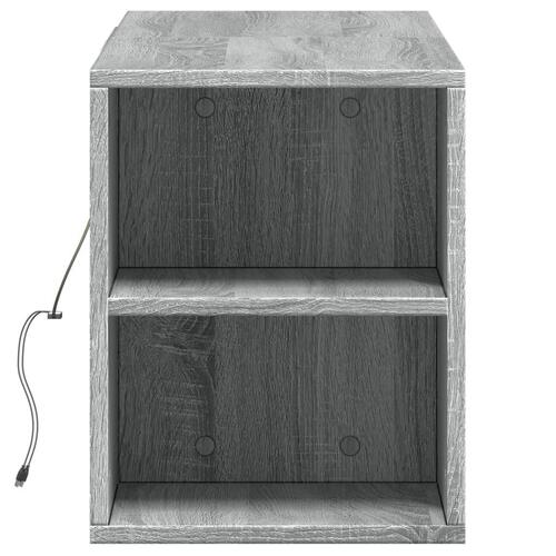 Væghængt tv-bord med LED-lys 135x31x39,5 cm grå sonoma-eg