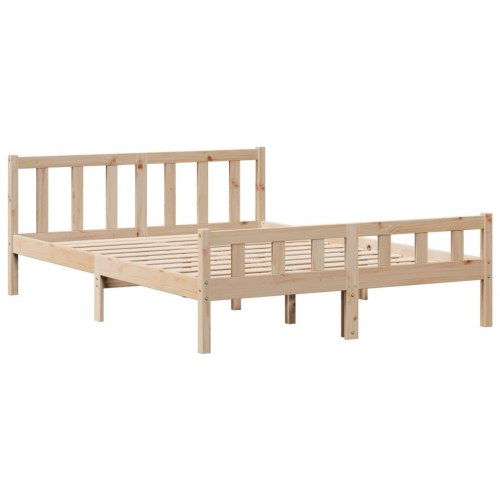 Seng med reol uden madras 150x200 cm massivt fyrretræ