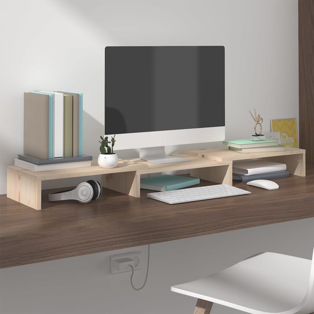 Skærmstander 80x24x10 5 Cm Massivt Fyrretræ
