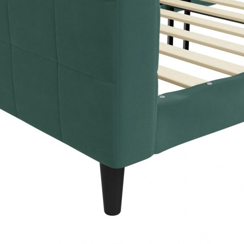 Daybed 80x200 cm i velour - mørkegrøn sovesofa