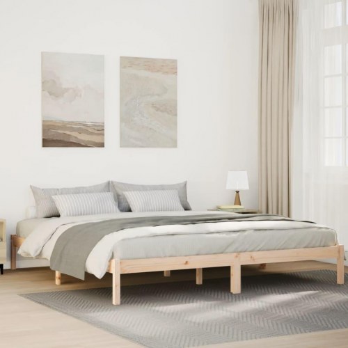 Ekstra lang sengeramme 200 x 220 cm - massivt fyrretræ, ubehandlet
