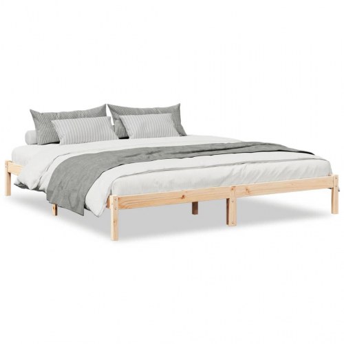 Ekstra lang sengeramme 200 x 220 cm - massivt fyrretræ, ubehandlet