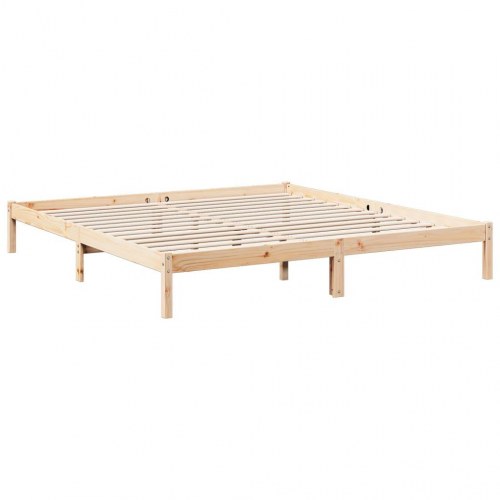 Ekstra lang sengeramme 200 x 220 cm - massivt fyrretræ, ubehandlet