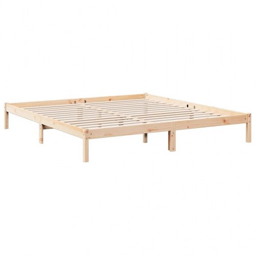 Ekstra lang sengeramme 200 x 220 cm - massivt fyrretræ, ubehandlet