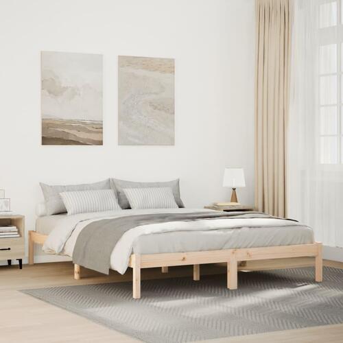 Ekstra lang sengeramme uden madras 140x220 cm massivt fyrretræ