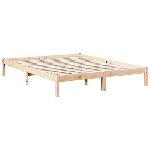 Ekstra lang sengeramme uden madras 140x220 cm massivt fyrretræ