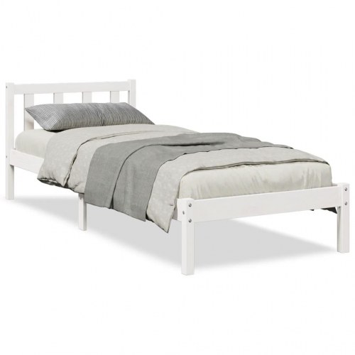 Ekstra lang sengeramme 100x220 cm - massivt fyrretræ, hvid