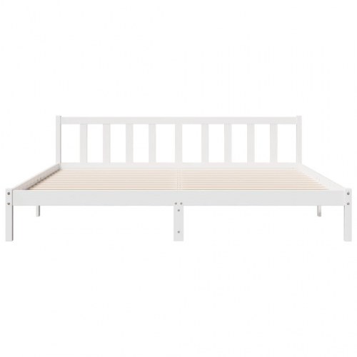 Ekstra lang sengeramme 180x220 cm - massivt fyrretræ, hvid