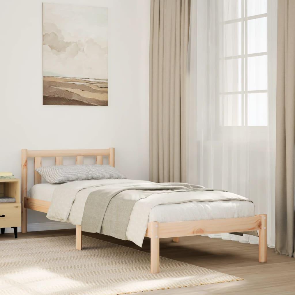 Ekstra lang sengeramme uden madras 90x220 cm massivt fyrretræ