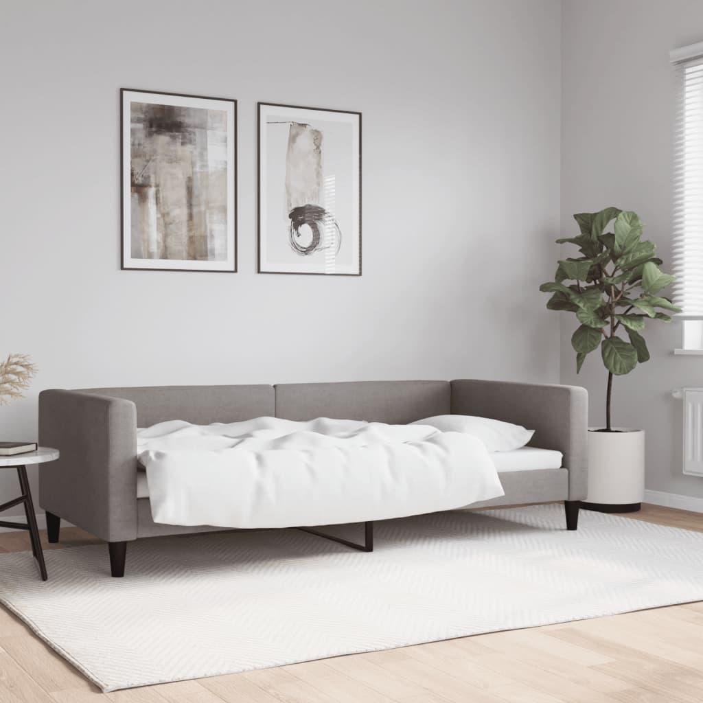 Daybed 90x200 cm stof gråbrun billede