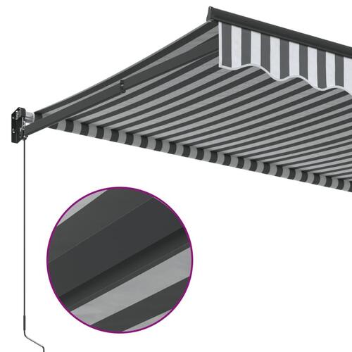 Foldemarkise 3,5x2,5 m stof og aluminium antracitgrå og hvid
