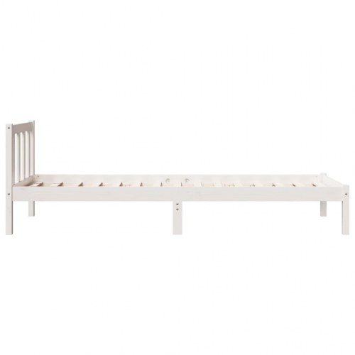 Ekstra lang sengeramme 100×210 cm - massivt fyrretræ, hvid