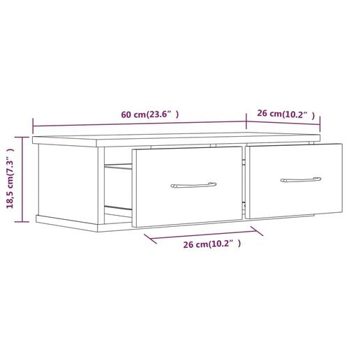 Vægskab 60x26x18,5 cm konstrueret træ grå sonoma-eg