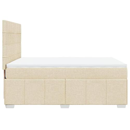 Kontinentalseng med madras 140x190 cm stof cremefarvet