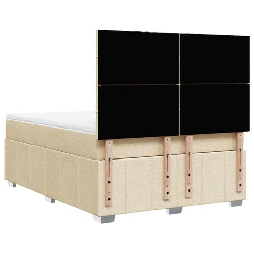 Kontinentalseng med madras 140x190 cm stof cremefarvet