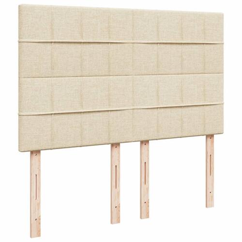 Kontinentalseng med madras 140x190 cm stof cremefarvet