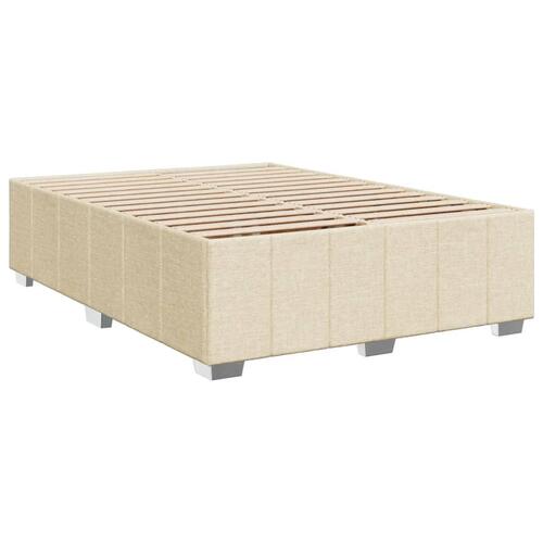 Kontinentalseng med madras 140x190 cm stof cremefarvet