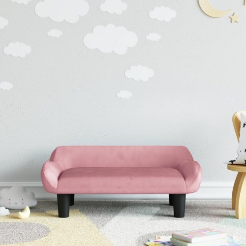 Sofa til børn i velour - 70×40×24 cm, lyserød
