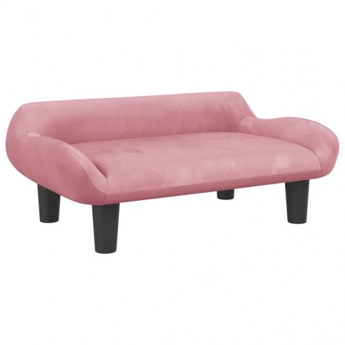 Sofa til børn i velour - 70×40×24 cm, lyserød