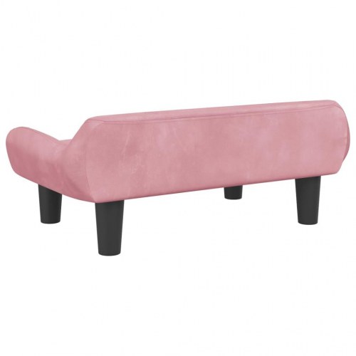 Sofa til børn i velour - 70×40×24 cm, lyserød
