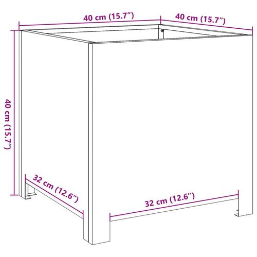 Plantekrukke 40x40x40 cm stål sort