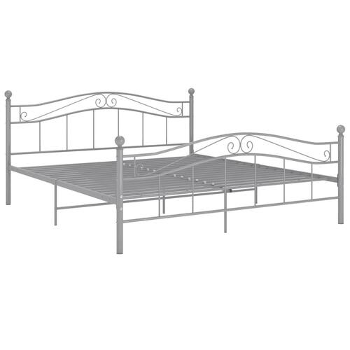 Sengestel 200x200 cm metal grå