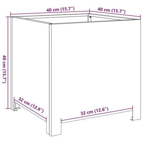 Plantekrukker 2 stk. 40x40x40 cm stål sort