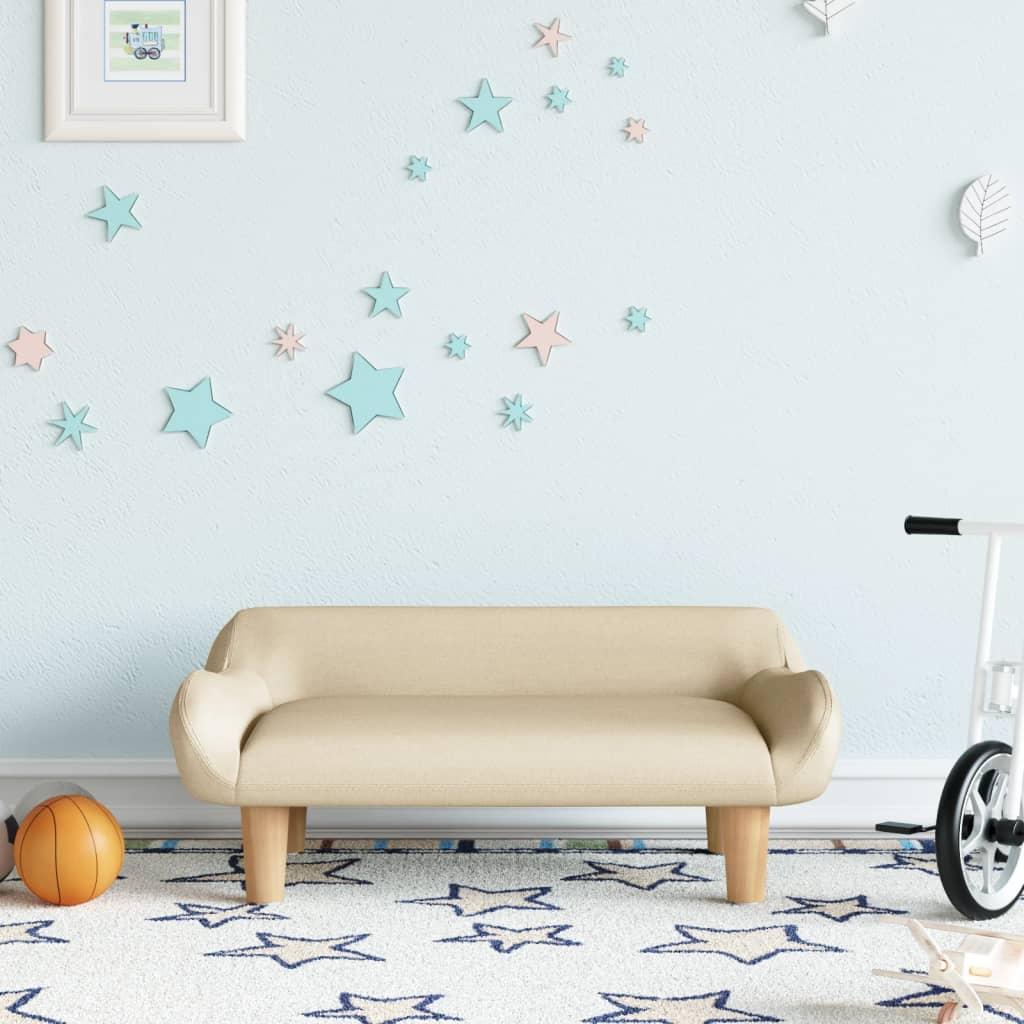 Sofa til børn 70x40x24 cm stof cremefarvet