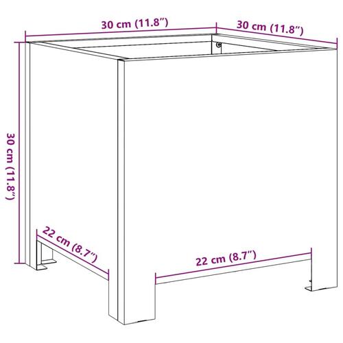 Plantekasser 2 stk. 30x30x30 cm stål sort