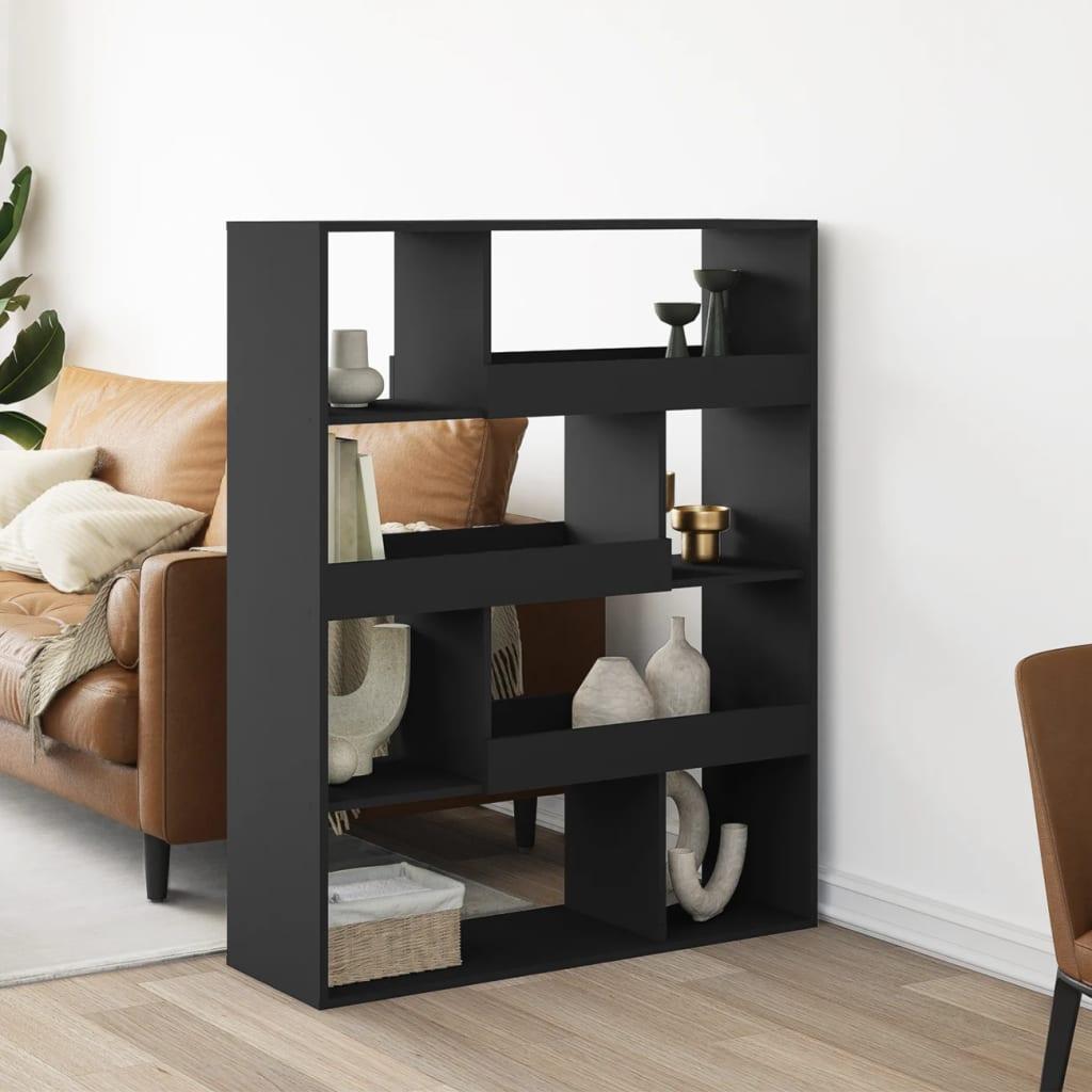 Bogreol 100x33x125 5 Cm Konstrueret Træ Sort