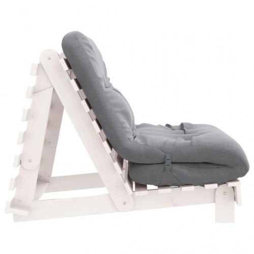 Futon med madras 80 x 206 cm - hvid/grå