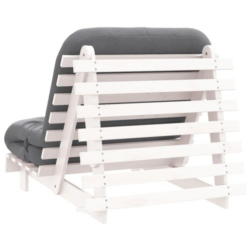 Futon med madras 80 x 206 cm - hvid/grå
