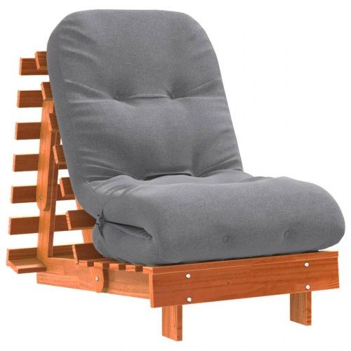 Futon med madras 60 x 206 x 11 cm - gyldenbrun